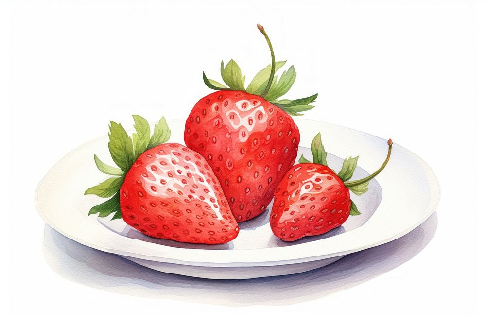 Plate of strawberry fruit plant food.