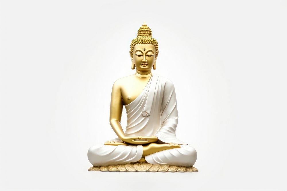 Buddhism white background representation spirituality.