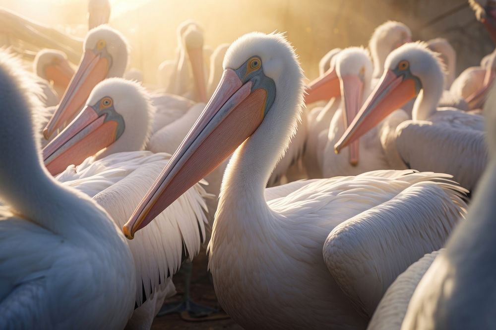 Pelican birds animal waterfowl wildlife. AI generated Image by rawpixel.