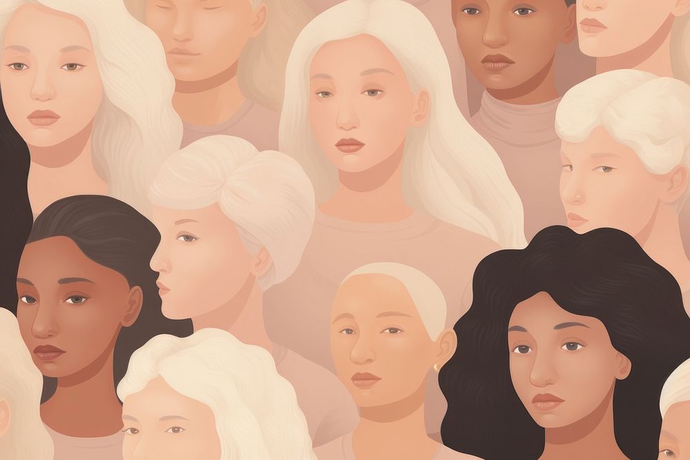 Female Diverse Faces Of Different Ethnicity portrait sketch female.