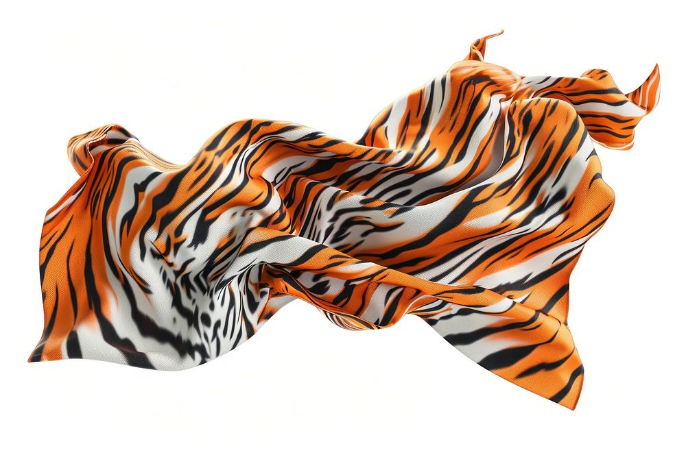 Tiger pattern fabric textile white background accessories.
