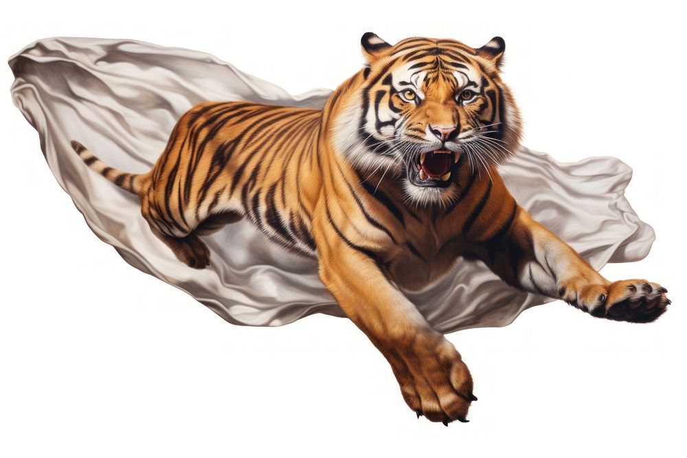 Tiger pattern fabric wildlife animal mammal.