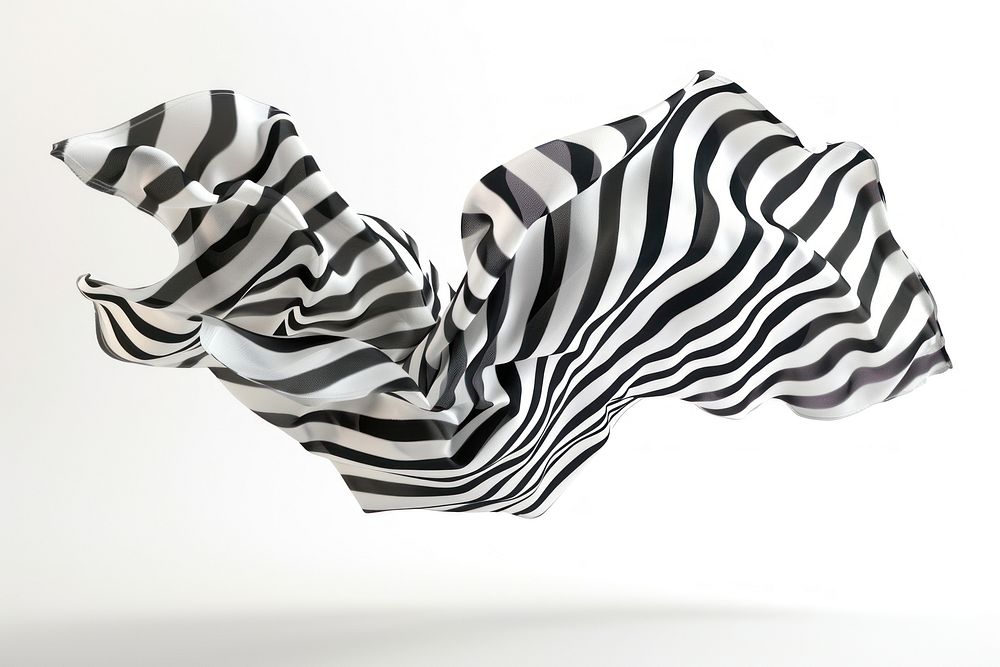 Zebra pattern fabric white art white background.