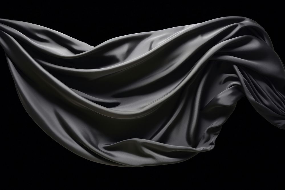 Black silk fabric textile white monochrome.