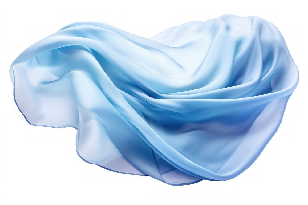 Blue gradient silk fabric textile white white background.