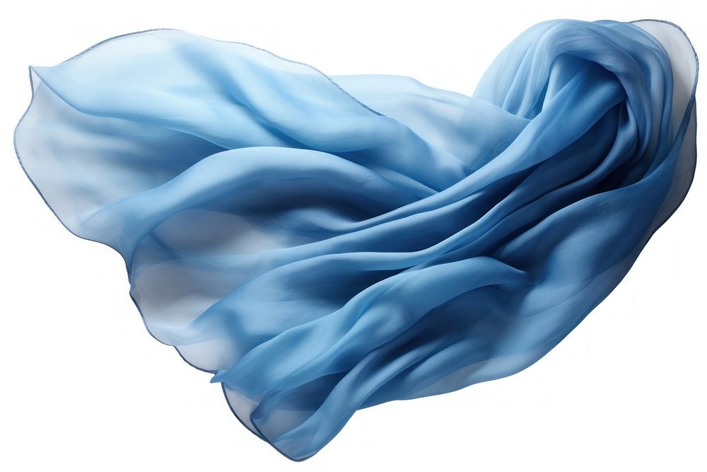 Blue gradient Wool fabric textile white silk.