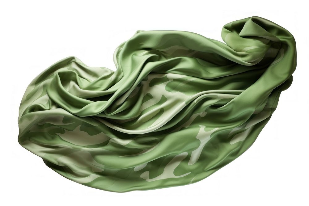Green camouflage pattern on cotton fabric textile white background vegetable.