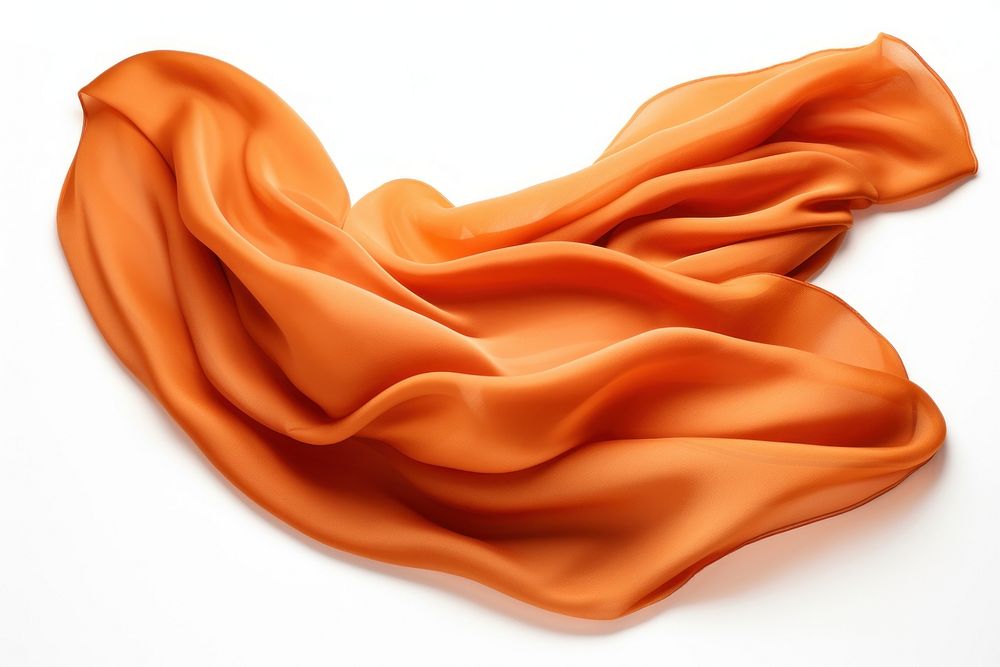 Orange silk fabric textile white background simplicity.