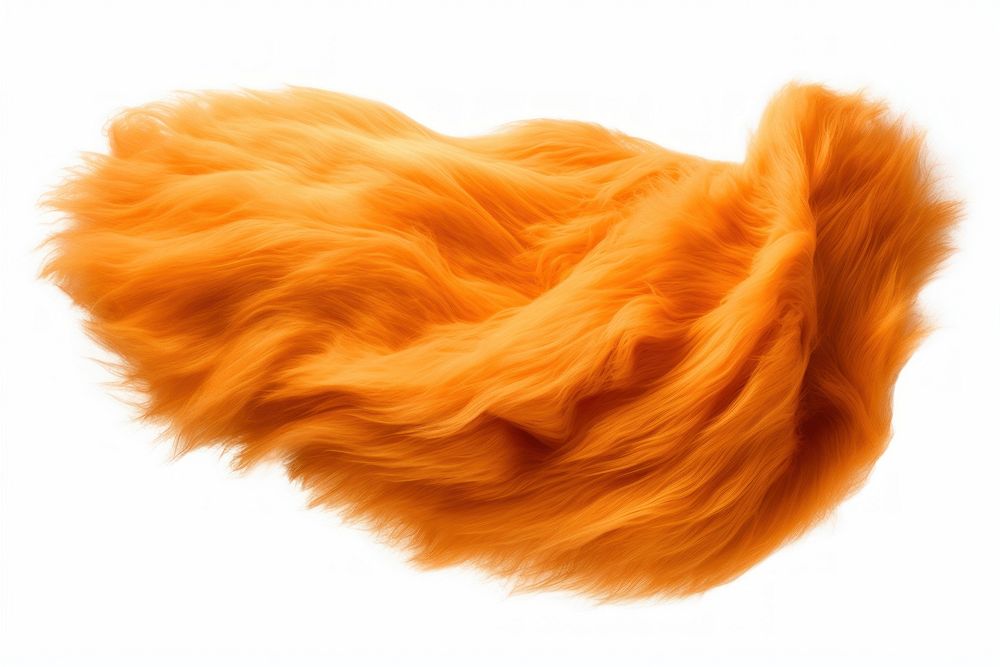 Orange Wool fabric textile wool white background.