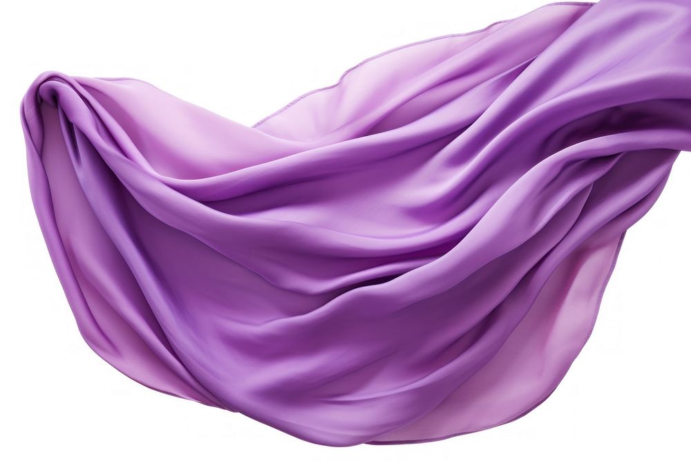 Purple silk fabric textile white background softness.