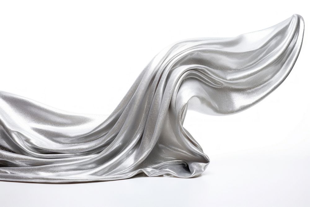 Silver glitter fabric textile white art.