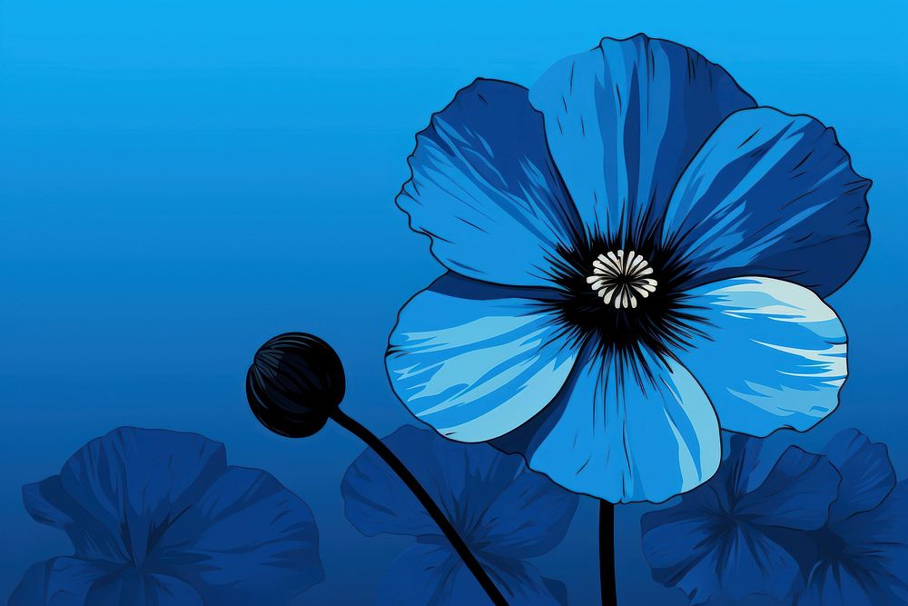  Blue flower plant art inflorescence. AI generated Image by rawpixel.