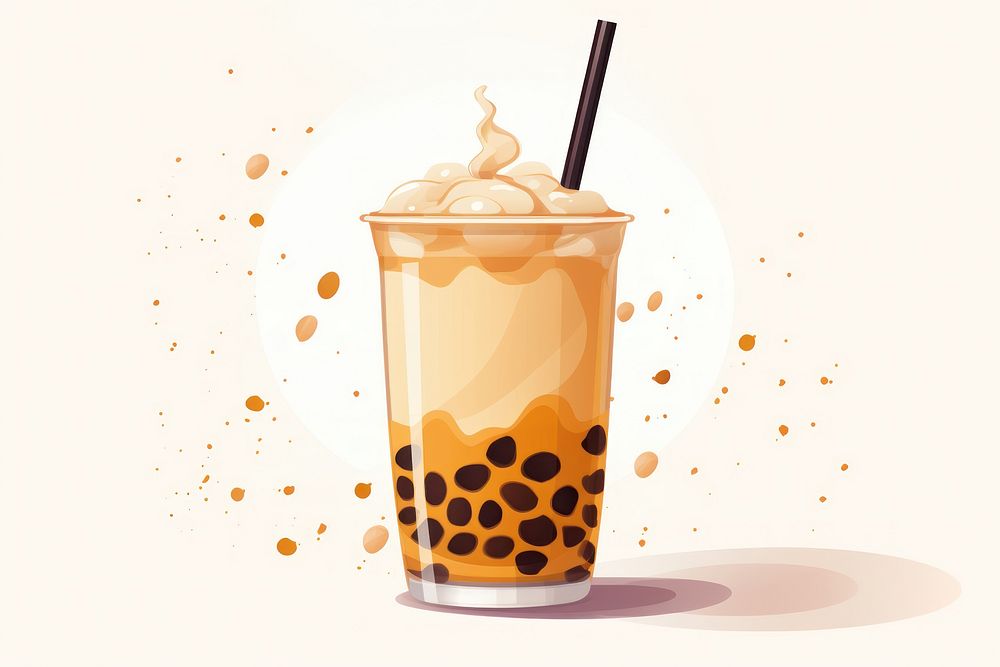 Bubble tea drink refreshment milkshake. AI generated Image by rawpixel.