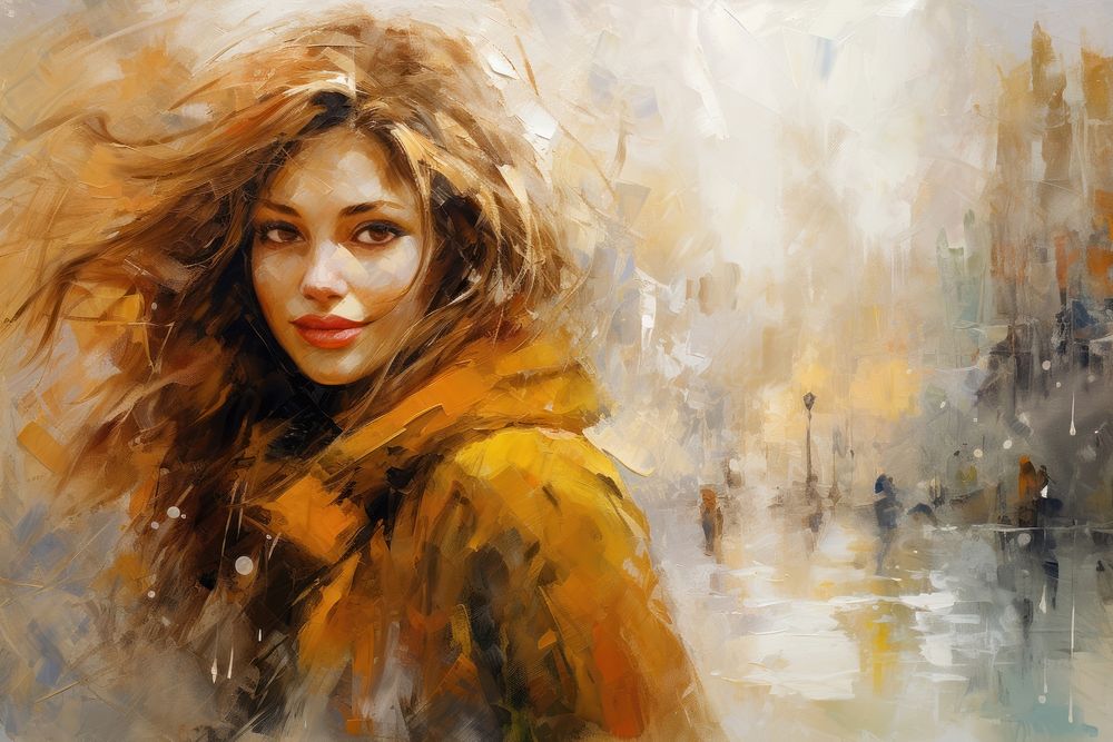 Weather painting portrait adult. AI generated Image by rawpixel.