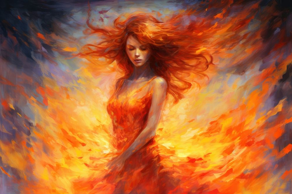  Flame painting portrait adult. AI generated Image by rawpixel.