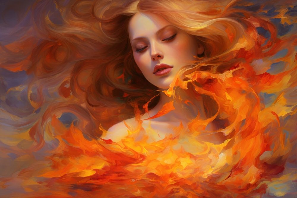  Flame portrait adult art. AI generated Image by rawpixel.