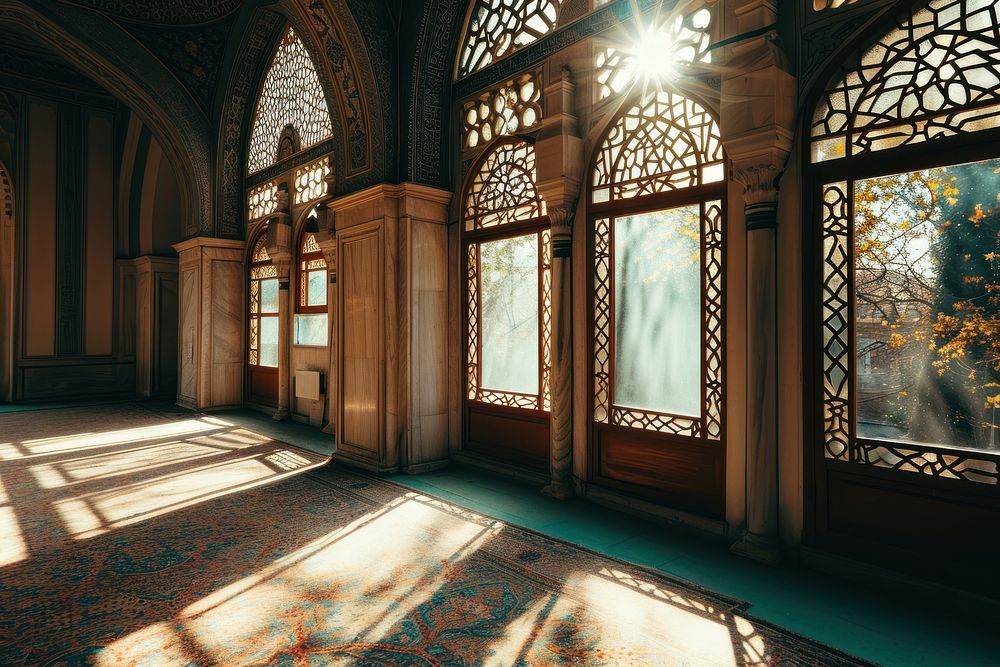 Mosque architecture building flooring. AI generated Image by rawpixel.