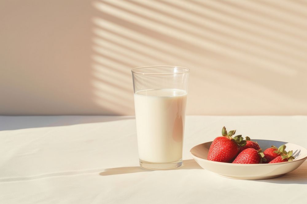 Healthy breakfast strawberry fruit dairy. AI generated Image by rawpixel.