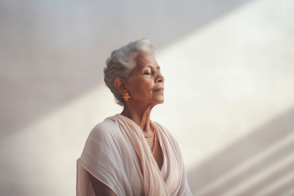 Doing yoga adult contemplation retirement. AI generated Image by rawpixel.