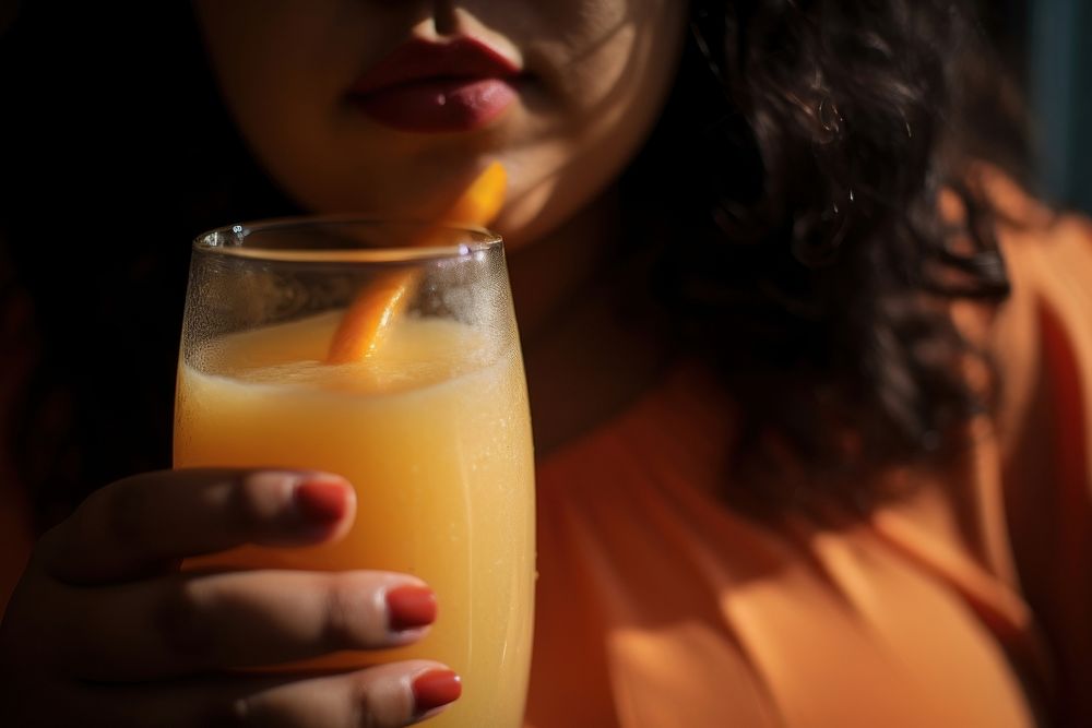 Drinking juice adult woman refreshment. AI generated Image by rawpixel.