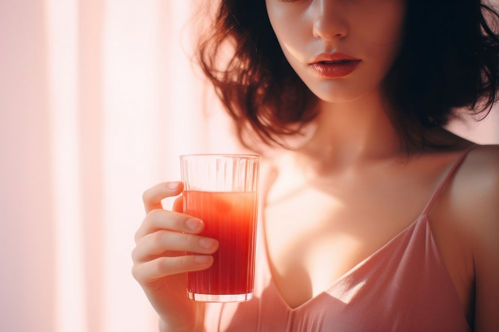 Drink tomato juice drinking soda red. AI generated Image by rawpixel.