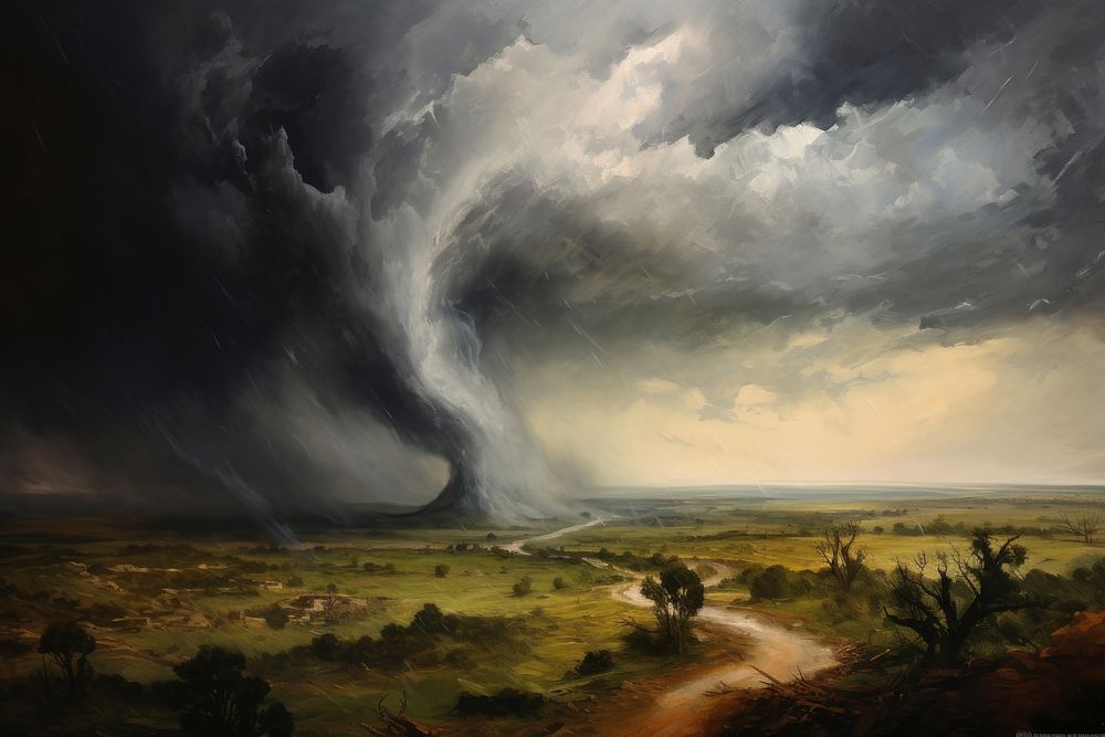 Tornado outdoors painting nature. 