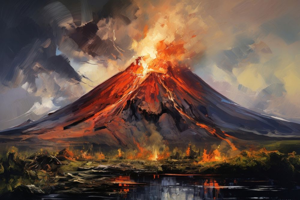 Volcano mountain outdoors lava.