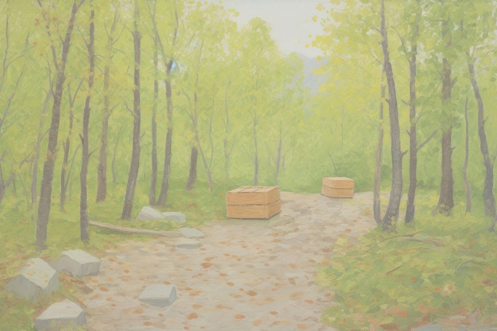 Honeycomb painting forest outdoors.