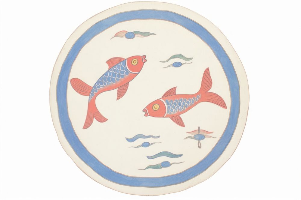 Pisces zodiac animal plate fish.