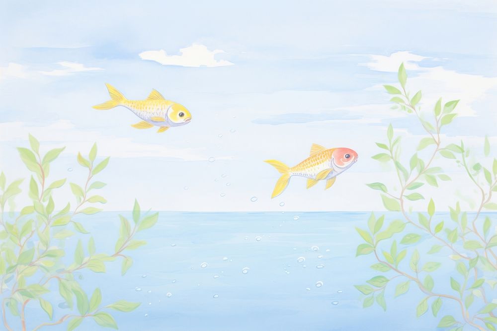 Pisces zodiac painting animal fish.