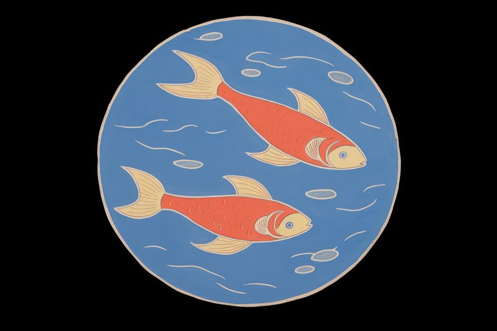 Pisces zodiac logo fish goldfish.