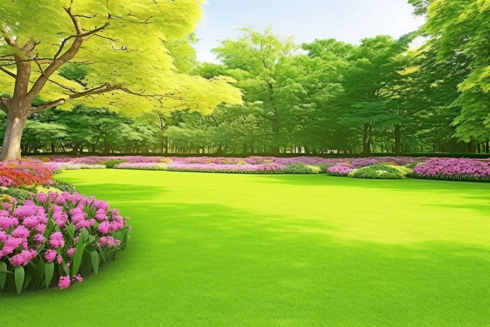 Park outdoor outdoors flower lawn.