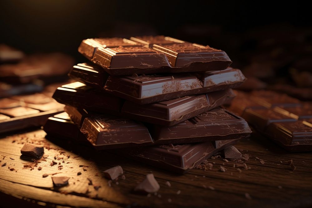 Chocolate bars dessert food abundance. AI generated Image by rawpixel.