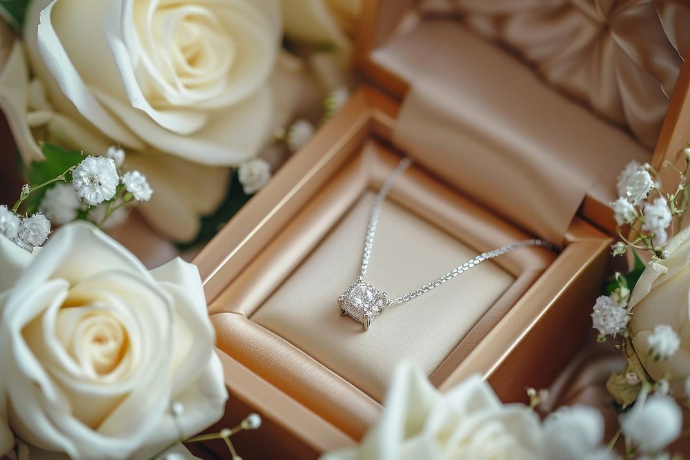 Necklace diamond jewelry rose luxury.