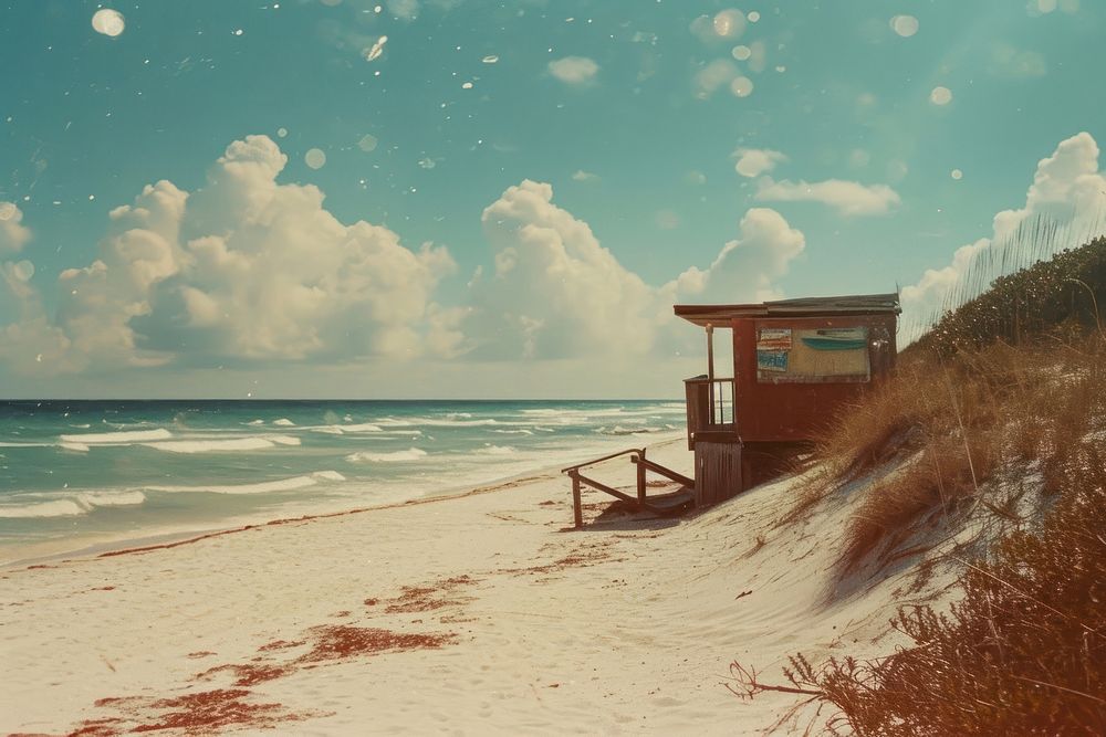 Beach architecture landscape outdoors. AI generated Image by rawpixel.