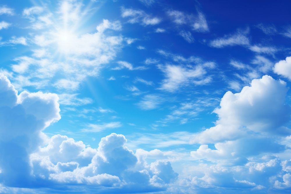 Blue sky in cloudy day outdoors nature sun. AI generated Image by rawpixel.