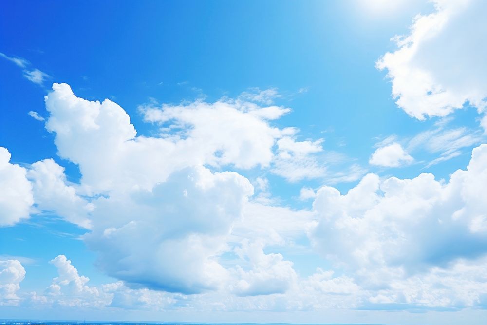 Blue sky in cloudy day outdoors horizon nature. AI generated Image by rawpixel.