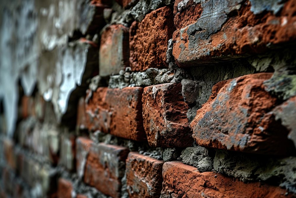 Brick wall architecture old deterioration. AI generated Image by rawpixel.