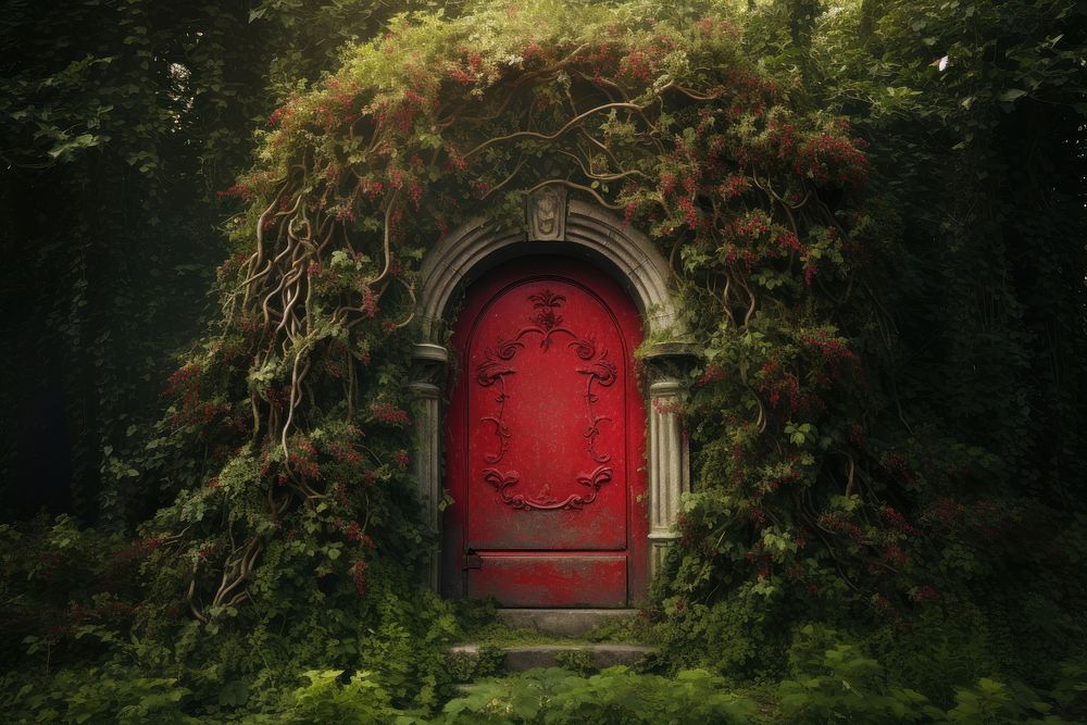 Door architecture outdoors plant. AI generated Image by rawpixel.