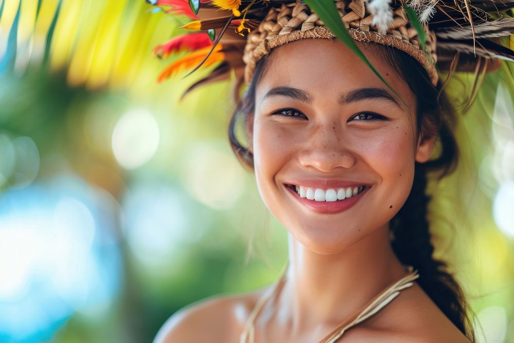 A Pacific Islander womans with cosmetic tradition adult bride.
