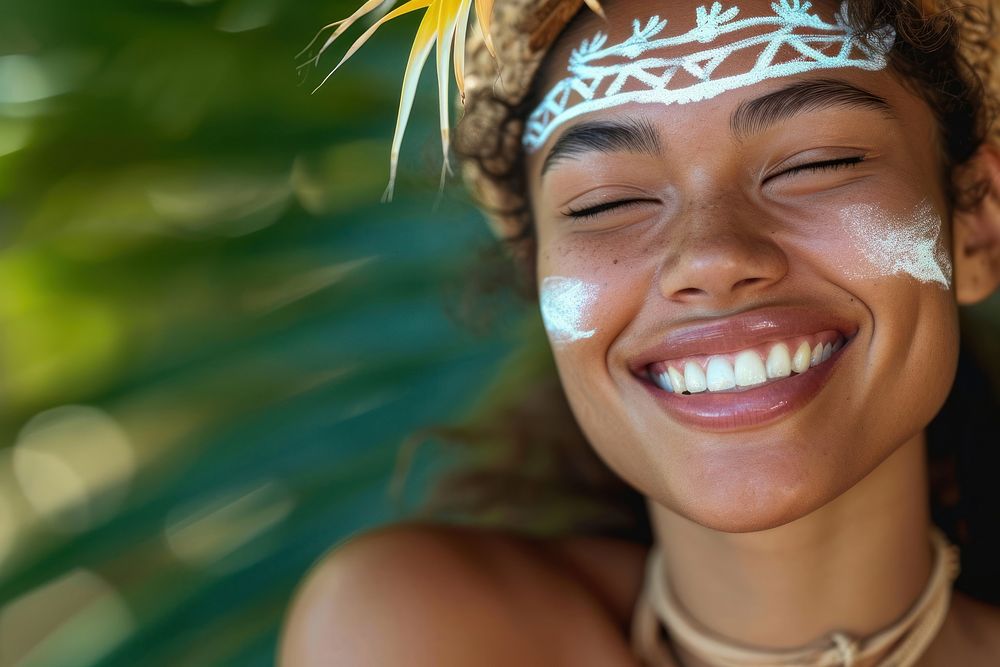 A Tonga womans with cosmetic adult smile happy.