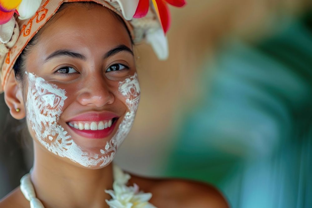 A Tonga womans with cosmetic tradition portrait adult.
