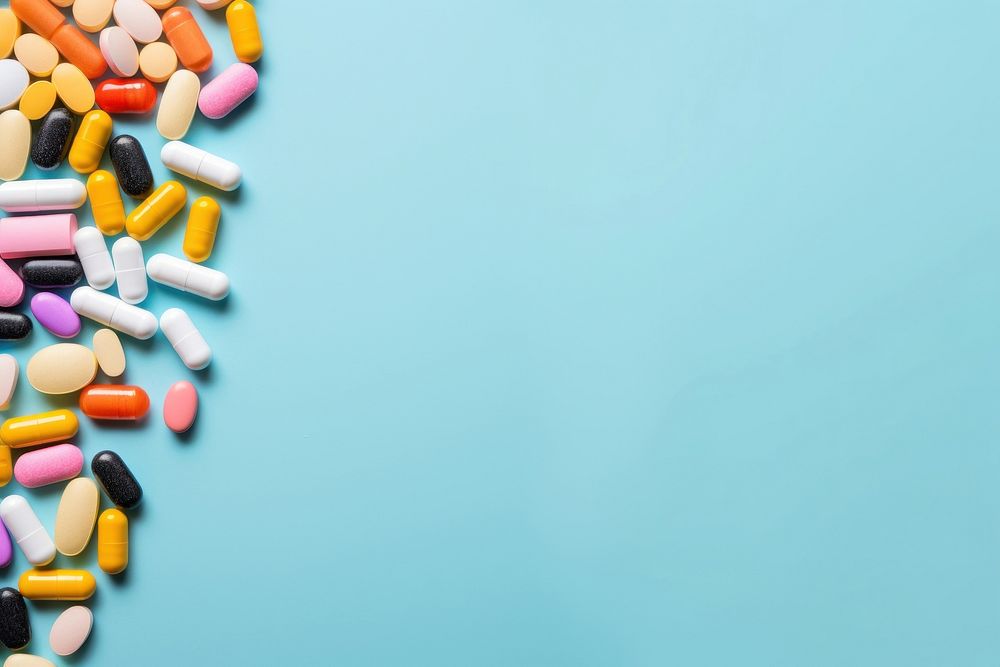 Colorful medicine capsule pill medication.