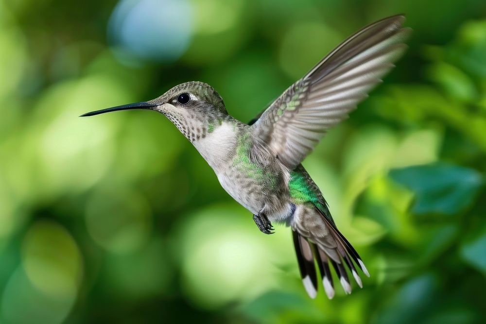 Hummingbird hovering animal nature.