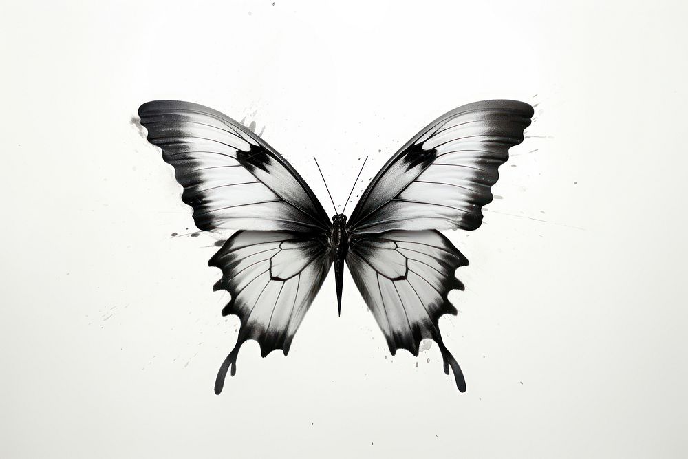 Ink butterfly drawing animal sketch.