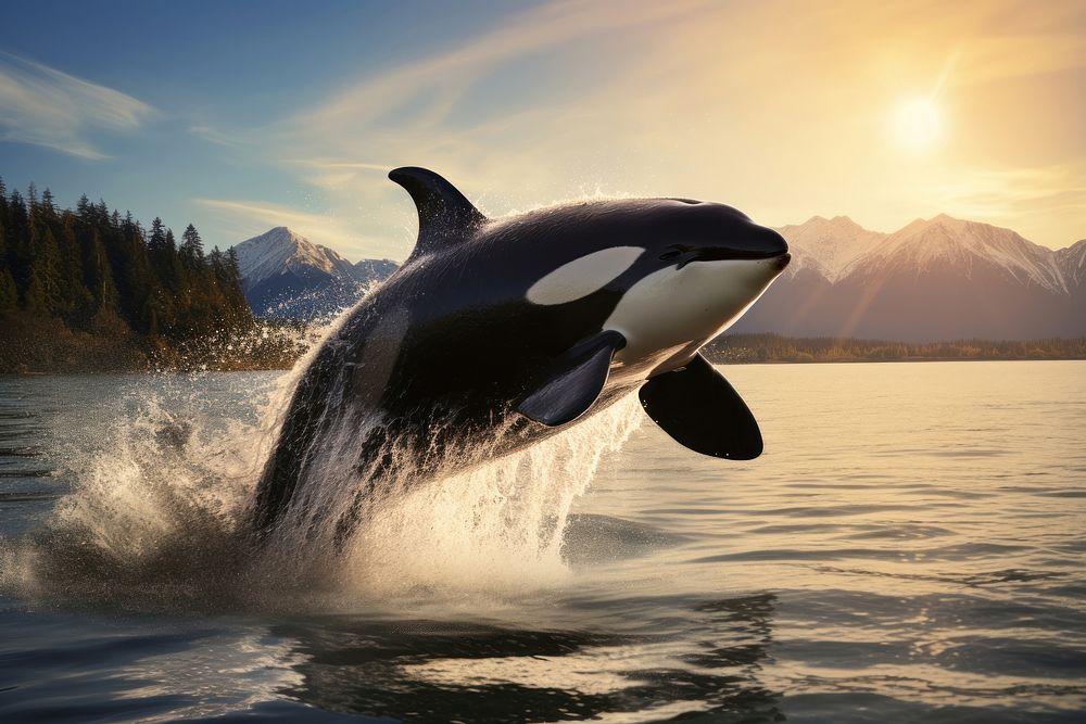 Orca whale outdoors animal mammal.