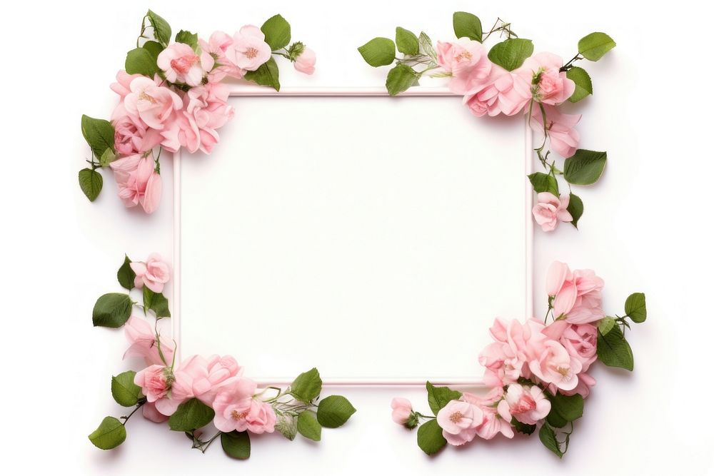 Square floral frame flower plant rose. AI generated Image by rawpixel.