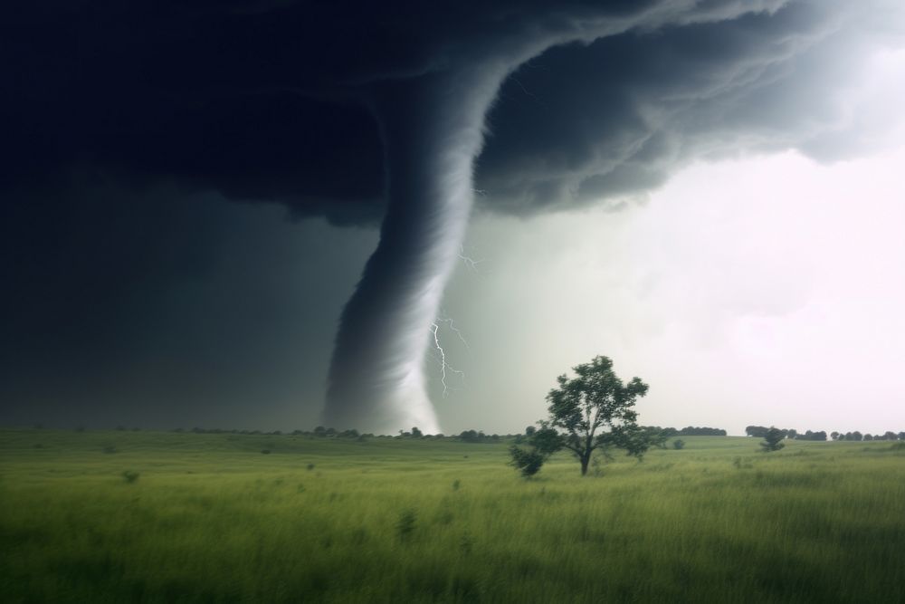 Tornado outdoors nature storm. AI generated Image by rawpixel.