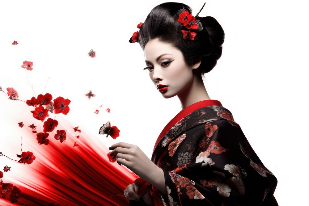 Geisha photography portrait fashion. AI generated Image by rawpixel.