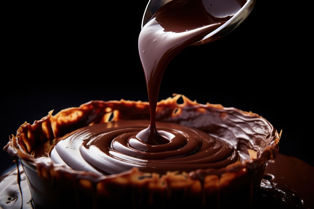 Chocolate ganache food dessert sachertorte. AI generated Image by rawpixel.